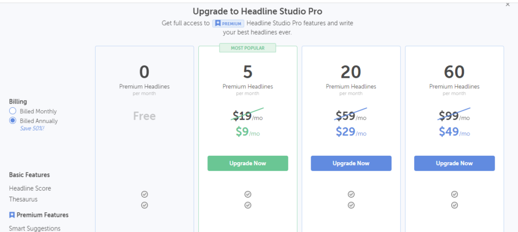 CoSchedule Headline Studio Pricing